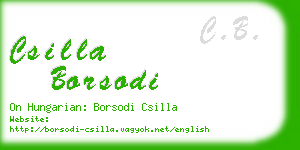 csilla borsodi business card